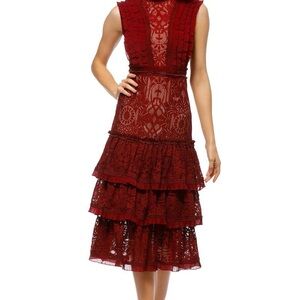 Jonathan Simkhai Tower Lace Ruffle Dress